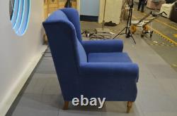 Wing Back Chair Blue Fabric Sofa.com Duke Armchair Fireside Accent Traditional