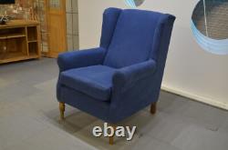 Wing Back Chair Blue Fabric Sofa.com Duke Armchair Fireside Accent Traditional