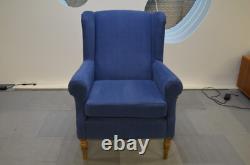 Wing Back Chair Blue Fabric Sofa.com Duke Armchair Fireside Accent Traditional