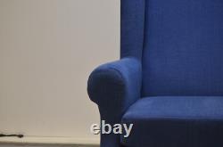 Wing Back Chair Blue Fabric Sofa.com Duke Armchair Fireside Accent Traditional