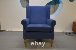 Wing Back Chair Blue Fabric Sofa.com Duke Armchair Fireside Accent Traditional