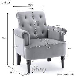 Wing Back Chair Fireside Check Velvet Recliner Armchair Sofa Lounge Cinemo Chair