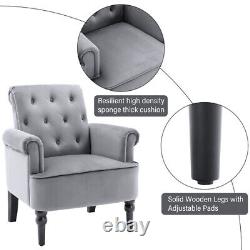 Wing Back Chair Fireside Check Velvet Recliner Armchair Sofa Lounge Cinemo Chair