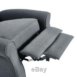 Wing Back Fabric Herringbone Fireside Recliner Armchair Sofa Lounge Chair Uk