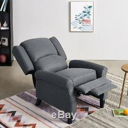 Wing Back Fabric Herringbone Fireside Recliner Armchair Sofa Lounge Chair Uk