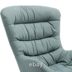 Wing Back Fabric Upholstered Lazy Rocking Chair Fireside Bedroom Lounge Armchair