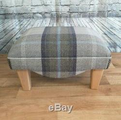 Wing Back Fireside Cottage Armchair Oxford Blue Tartan (optional) Footstool