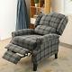Wing Back Fireside Fabric Recliner Armchair Indoor Sofa Lounge Plaid Chair Seat