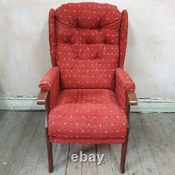 Wing Back Fireside Linen Arm Chair, Soft, Padded & Comfortable with Wooden Legs