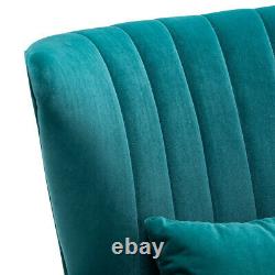 Wing Back Fireside Velvet Armchair Oyster High Back Chair Bedroom Lounge Sofa