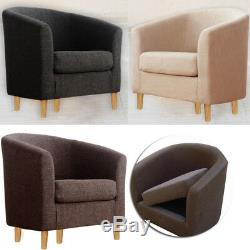 Wing Back Linen Armchair Sofa Accent Chair Home Fireside Bedroom Official Seat