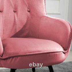 Wing Back Occasional Lounge Chair Tub Armchair Living Fireside Sofa Pink Lounge
