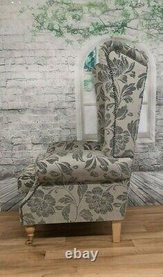 Wing Back Queen Anne Fireside Extra Tall High Back Chair Prestbury Dove Grey