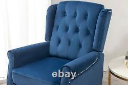 Wing Back Recliner Chair Fabric Button Fireside Occasional Armchair