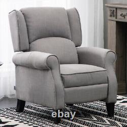 Wing Back Recliner Chair Fabric Fireside Occasional Armchair Cinemo Nursing Seat