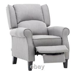 Wing Back Recliner Chair Fabric Fireside Occasional Armchair Cinemo Nursing Seat