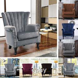 Wing Back Recliner Chair Fabric Fireside Occasional Armchair Living Room Relax
