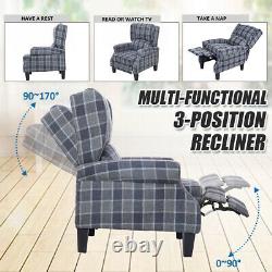 Wing Back Recliner Chair Fireside Fabric Reclining Armchair Sofa Lounge