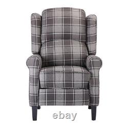 Wing Back Recliner Chair Fireside Fabric Reclining Armchair Sofa Lounge Cinema