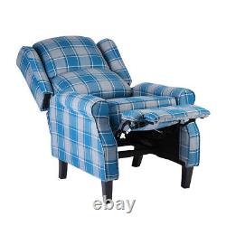 Wing Back Recliner Chair Fireside Fabric Reclining Armchair Sofa Lounge Office
