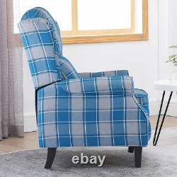 Wing Back Recliner Chair Fireside Fabric Reclining Armchair Sofa Lounge Office