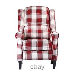 Wing Back Recliner Chair Fireside Fabric Reclining Armchair Sofa Lounge Office