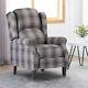 Wing Back Recliner Fireside Checked Fabric Reclining Armchair Sofa Living Room