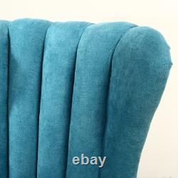 Wing Back Relaxing Armchair Fabric Lounger Fireside Reading Chair With Footstool