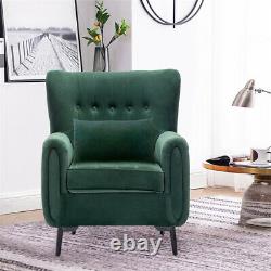 Wing Back Velvet Armchair With Metal Legs Fireside Tub Sofa Chair Home Furniture
