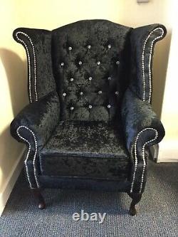 Wing Chair Fireside High Back Armchair Fabric New