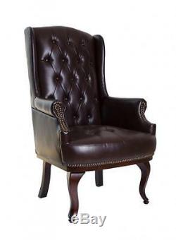 Wing High Back Chair Winged Armchair Fireside Queen Anne Fireside Leather