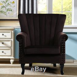 Wing High Back Occasional Tub Chair Fireside Single Seat Sofa Lounge Armchair UK