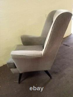 Wing back armchair, grey, fireside chair