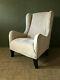 Wingback Armchair Dfs'capsule' Fireside Chair Neutral Chenille Fabric In Vgc