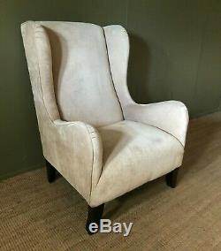 Wingback Armchair DFS'Capsule' Fireside Chair Neutral Chenille Fabric in VGC