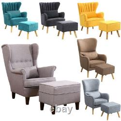 Wingback Bedroom Fireside Fabric Armchair Side Sofa Lounge Occasional Chair Seat