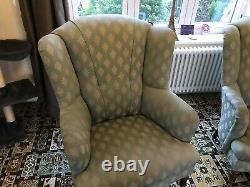 Wingback Boutique Fireside chairs Pair. Good Condition. Very Stylish+Comfortable