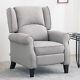 Wingback Fabric Recliner Sofa Armchair Lounge Chair Check Fireside Grey Movies