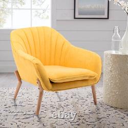 Wingback Fabric Tub Armchair Scalloped Fireside Sofa Padded Seat Club Chair Home