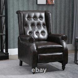 Wingback Recliner Armchair PU Leather Button Tufted Fireside Sofa Chair Home BN
