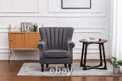 Wingback Upholstered Armchair Shell Accent Chair English Roll Arm Sofa Fireside
